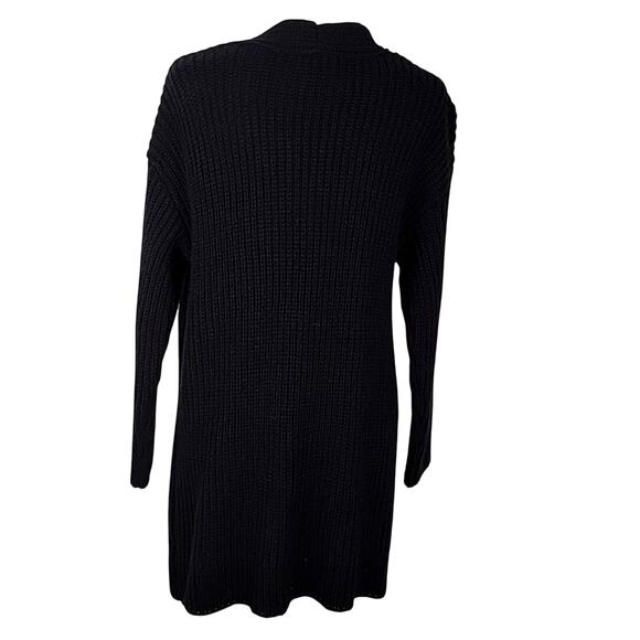 a.n.a. A New Approach Black 2 Front Pockets Knit Long Cardigan Sweater Size PL - Picture 4 of 7